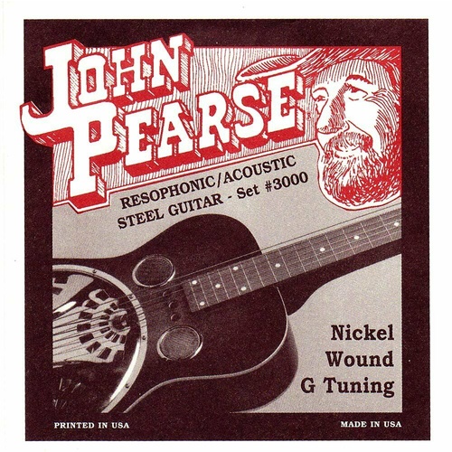 John Pearse 3000 Nickel wound Resophonic Acoustic Guitar Strings, Medium 16 - 59