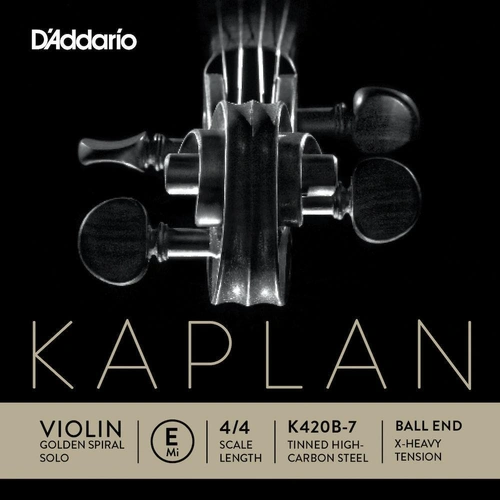 D'Addario Kaplan Ball End Violin Single E String, 4/4 Scale, Extra-Heavy Tension