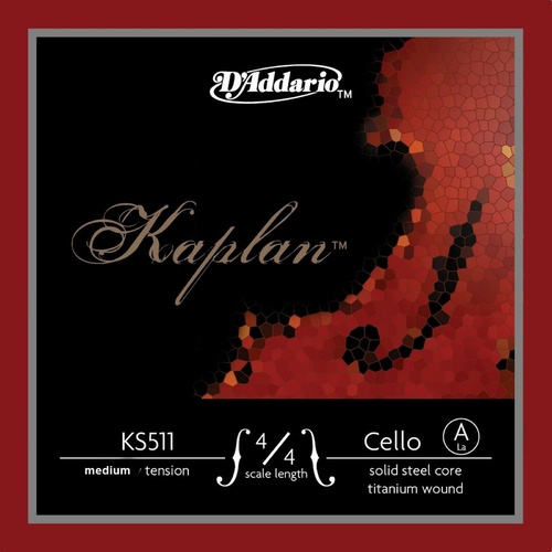 D'Addario Kaplan Cello Single A String  4/4 Scale, Medium Tension 