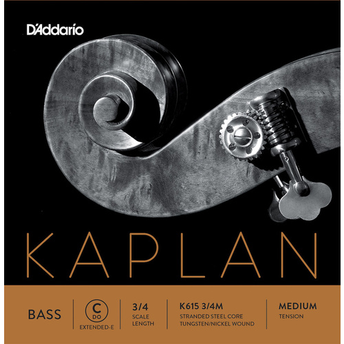 D'Addario Kaplan Bass Single C (Extended E) String, 3/4 Scale, Medium Tension