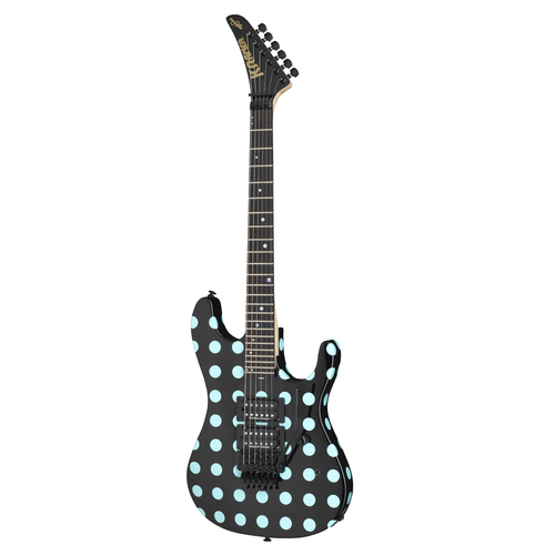 Kramer Electric Guitars Nightswan Mahogany Maple Neck - Black W/ Blue Polka Dot