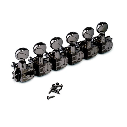 Kluson 6-In-Line Revolution Series Tuners for Vintage Fender Black