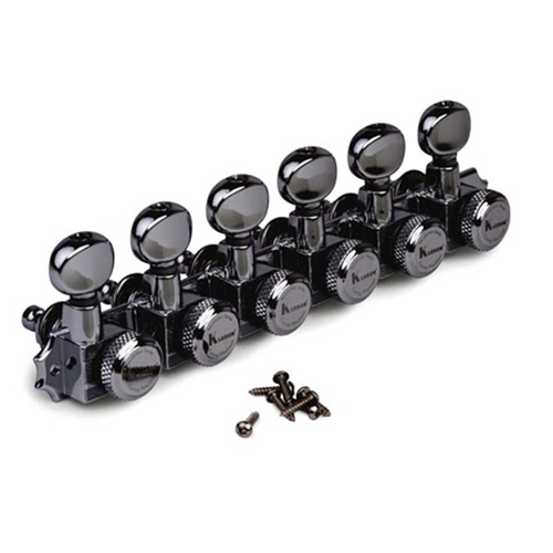 Kluson 6-In-Line Revolution Series Locking Tuners for Vintage Fender Black
