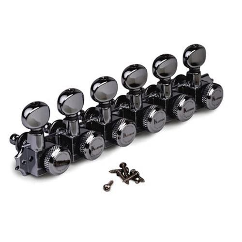 Kluson 6-In-Line Revolution Series Locking Tuners for Vintage Fender Black