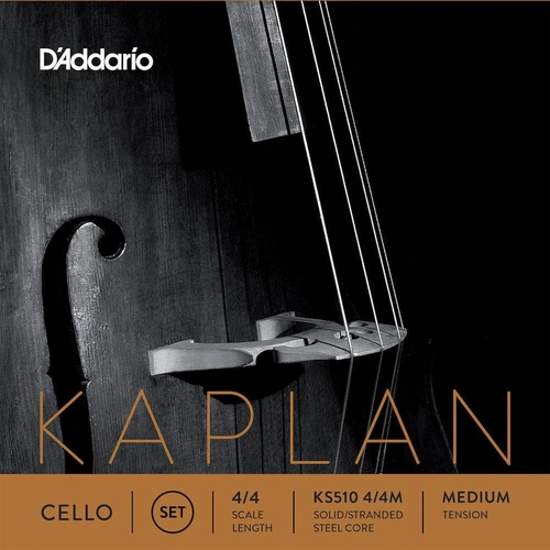 D'Addario Kaplan Cello String Set, 4/4 Scale, Medium Tension