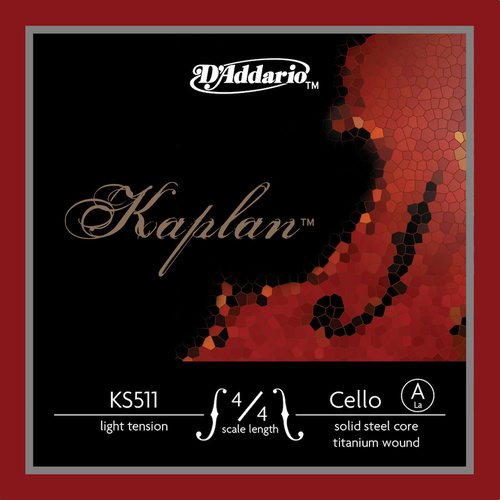 D'Addario Kaplan Cello Single A String, 4/4 Scale, Medium Tension