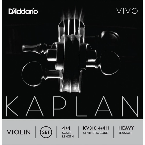 D'Addario Kaplan Vivo Violin String Set, 4/4 Scale, Heavy Tension