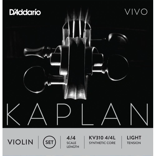 D'Addario Kaplan Vivo Violin String Set, 4/4 Scale, Light Tension