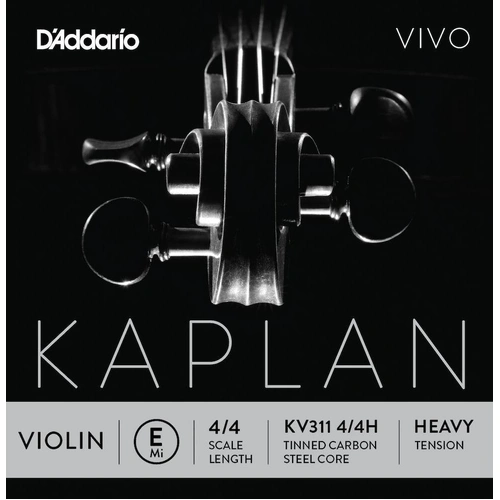 D'Addario Kaplan Vivo Violin E String, 4/4 Scale, Heavy Tension