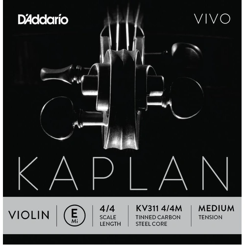 D'Addario Kaplan Vivo Violin E String, 4/4 Scale, Medium Tension