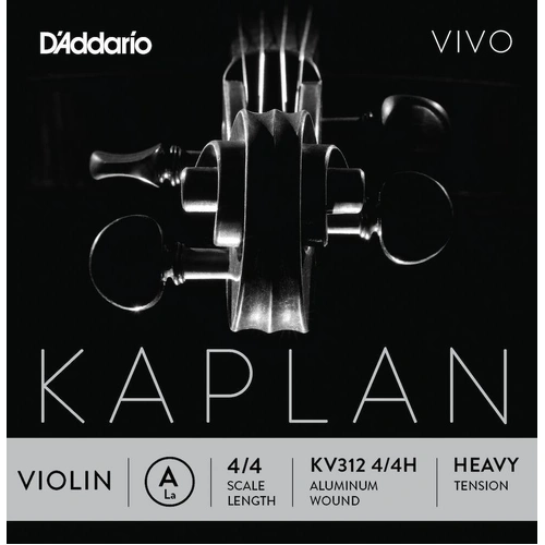 D'Addario Kaplan Vivo Violin A String, 4/4 Scale, Heavy Tension