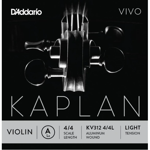 D'Addario Kaplan Vivo Violin A String, 4/4 Scale, Light Tension