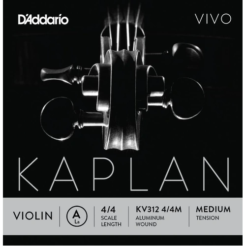 D'Addario Kaplan Vivo Violin A String, 4/4 Scale, Medium Tension