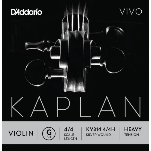 D'Addario Kaplan Vivo Violin G String, 4/4 Scale, Heavy Tension