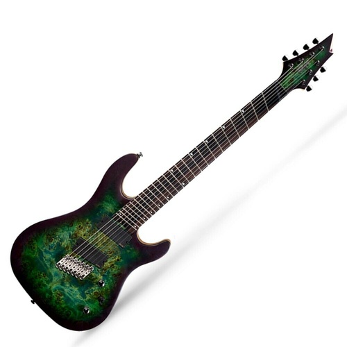 Cort  KX500MS SDG 7 String Electric Guitar Stardust Green Multi Scale with EMG's