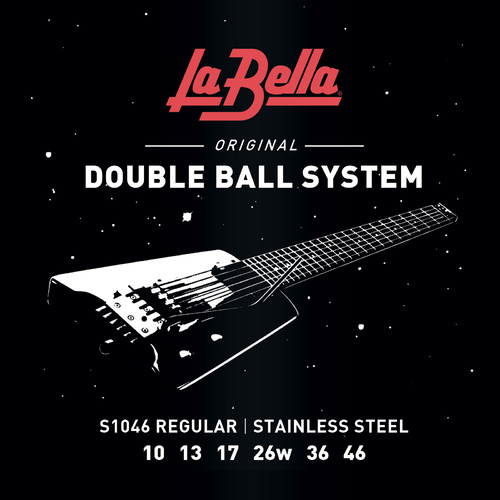 La Bella Regular stainless steel Double Ball end Guiatr strings 0.010-.046 S1046