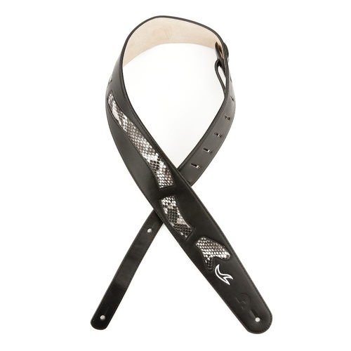 D'Addario Leather Guitar Strap,  Snake Skin Window