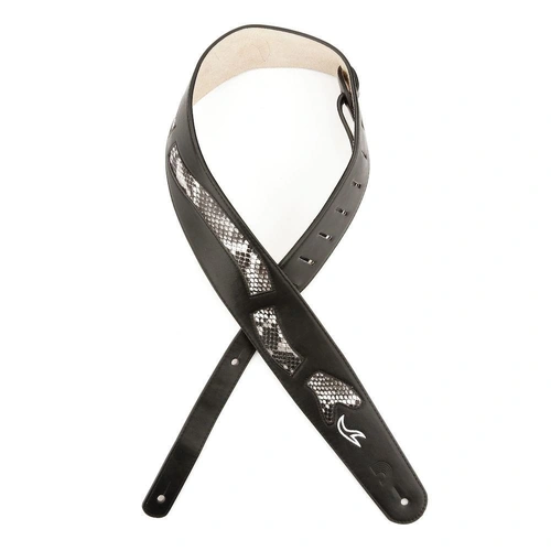 D'Addario Leather Guitar Strap,  Snake Skin Window