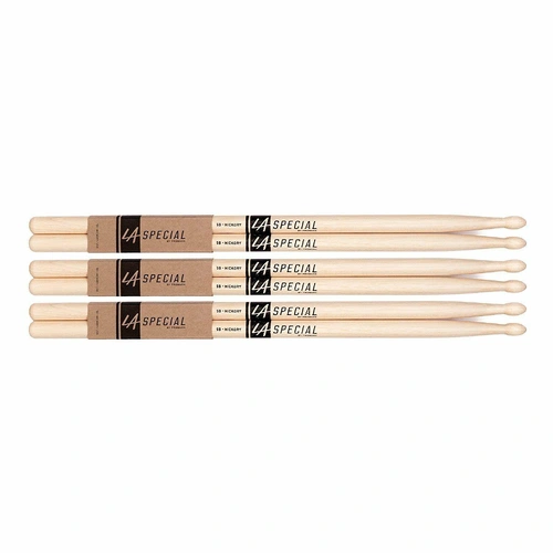 LA Special by Promark 2BW Hickory Drumsticks, 3 pairs - 2B Drum Sticks Wood Tip