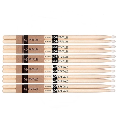 LA Special by Promark 5BW Hickory Drumsticks, 6 pairs - 5B Drum Sticks Wood Tip