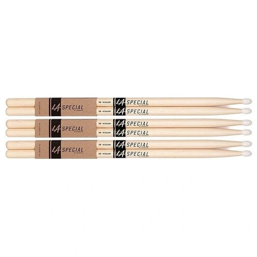 LA Special by Promark 5BW Hickory Drumsticks, 3 pairs - 5B Drum Sticks Wood Tip