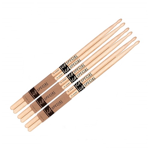 LA Specials by Promark 7AW Hickory Drumsticks, 3-pack - Drum Sticks wood Tip