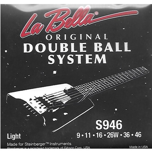 La Bella Light stainless steel Double Ball end Guiatr strings 0.009-.046 S946