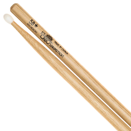 Los Cabos Red Hickory Drumsticks - 5B Nylon Tip - 3 Pairs