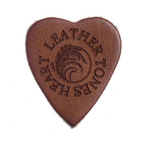 Leather Tones Heart Brown  Leather  Pick - 1 x  Ukulele Pick