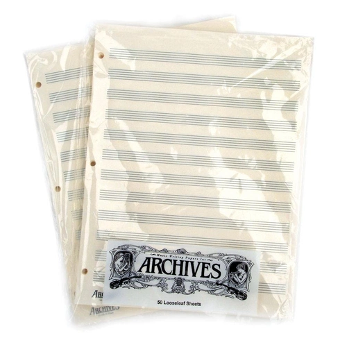 Archives Looseleaf Manuscript Paper , 12 Stave, 50 Pages