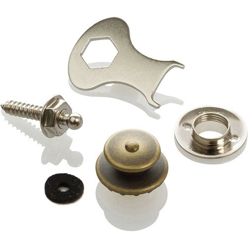 Loxx Strap Lock System for Electric Guitar/Bass - Antique Brass - Straplocks