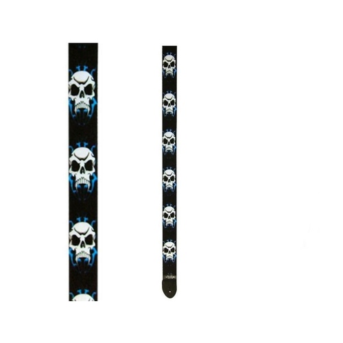 Perri's Straps LPCP-290  2" Polyester Guitar Strap Lightning Skulls Adjustable 