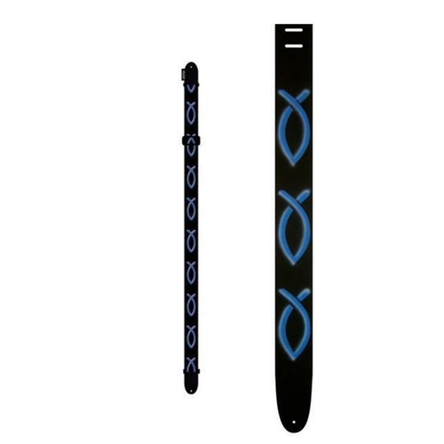 Perri's Leathers 2" Polyester Guitar Strap - Blue Fish  Adjustable Length