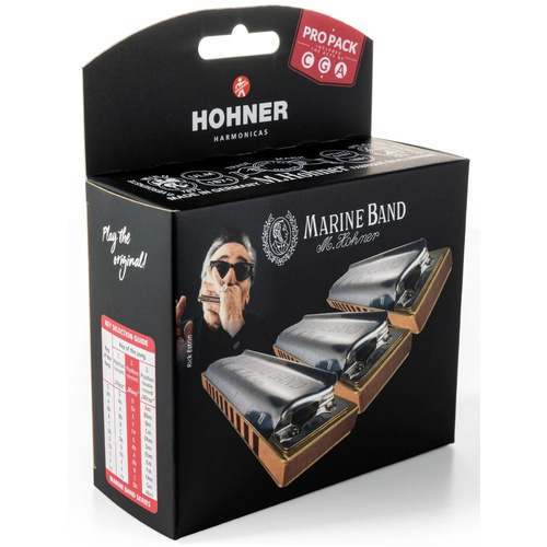Hohner Marine Band Pro Pack - Pro Pack 3-pk (Keys G, A, & C)