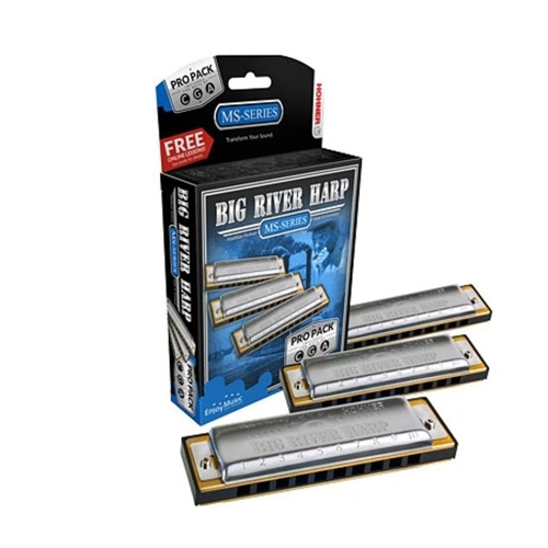 Hohner Big River Harp Harmonica Pro Pack Keys C G & A
