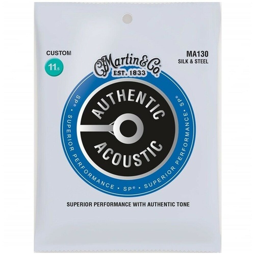 Martin MA130 SP Silk and Steel Authentic Acoustic Guitar Strings 