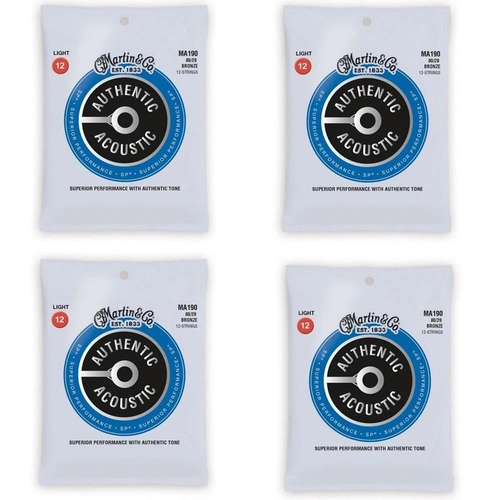 Martin Authentic Acoustic SP Guitar Strings - 80/20 Bronze 12-string 4 SETS