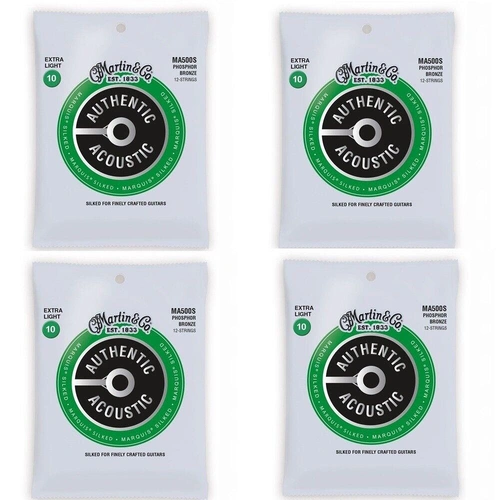 Martin Acoustic Marquis Silked Guitar Strings 12-string set Extra Light - 4 SETS
