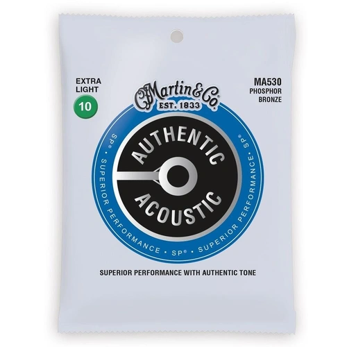 Martin MA530 SP Phosphor Bronze Authentic Acoustic Guitar Strings Extra Light 10-47