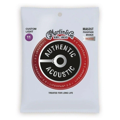 Martin Authentic Acoustic Lifespan 2.0 Treated Guitar Strings - 92/8  11- 52
