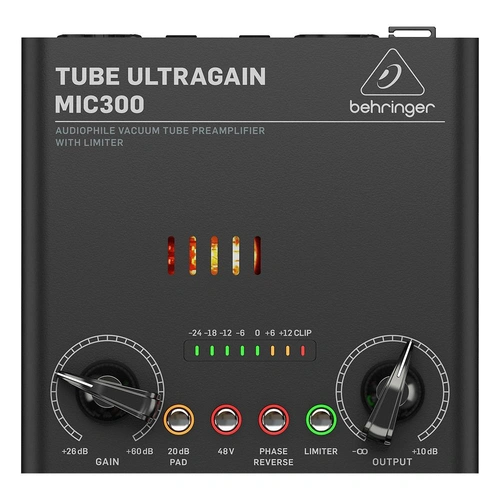 The Behringer Audiophile MIC300 Vacuum Tube Preamplifier With Limiter