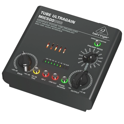 The Behringer Audiophile Ultragain MIC500USB Vacuum Tube Preamplifier
