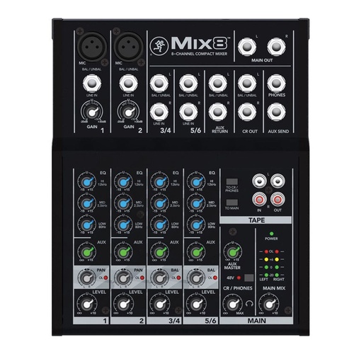 Mackie Mix8 8-channel Compact Mixer 6-input Mixer Open Box