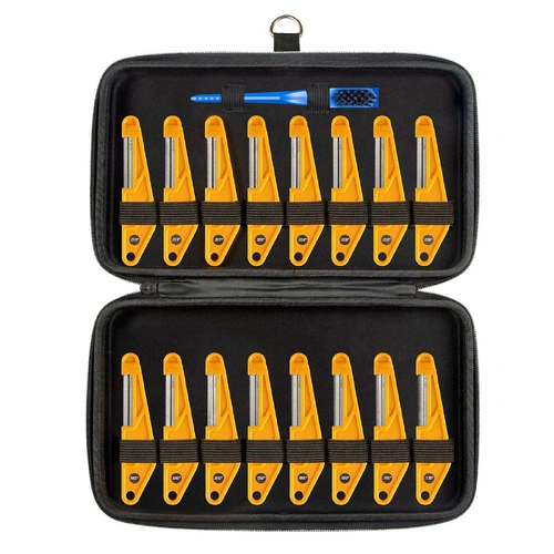 MusicNomad MN676 16-piece Diamond Coated Nut File Shop Set with Case