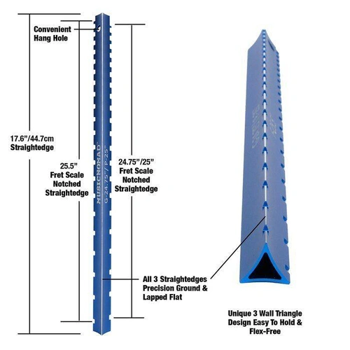 Music Nomad "Tri-Beam" 3 in 1 Dual Notched Straight Edge & Precision Straightedge
