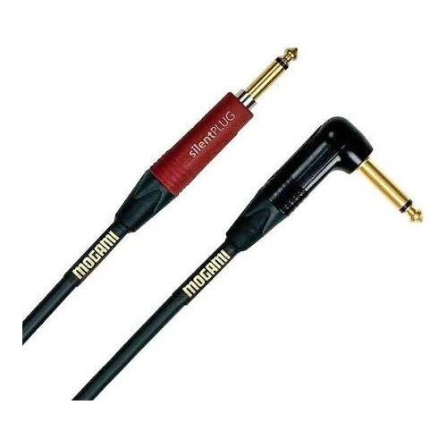 Mogami Gold Instrument Cable Silent Straight Plug to Right Angle - 10 ft