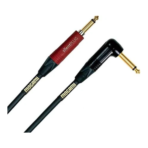 Mogami Gold Instrument Cable Silent Straight Plug to Right Angle - 18 ft