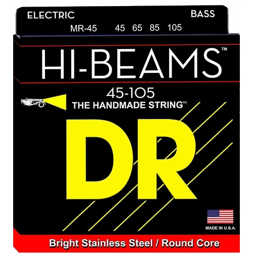 DR Strings MR-45 Hi-Beams Stainless Steel Medium Bass Guitar Strings 45-105 