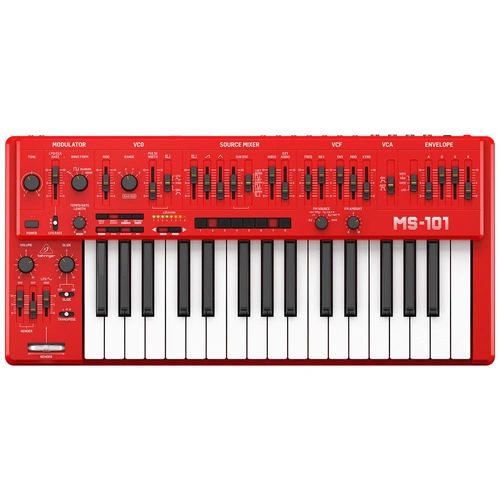 The Behringer MS101 32 Full-Sized Keys Black Analog Synthesizers ADSR