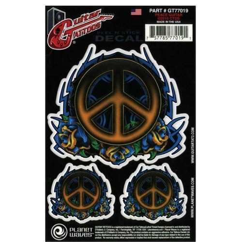 D'Addario Planet Waves Guitar Tattoo Decal Tribal Peace  GT77019 